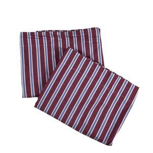 POTTERY BARN KIDS Standard Pillow Shams Set of 2 Red Blue Stripe Cotton Classic